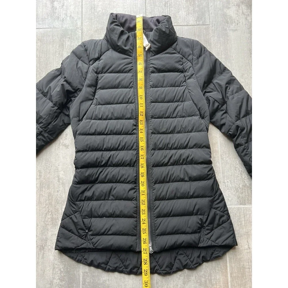 LULULEMON Fluffed Up Jacket Black Goose Down Full Zip Water Wind Resistant 6